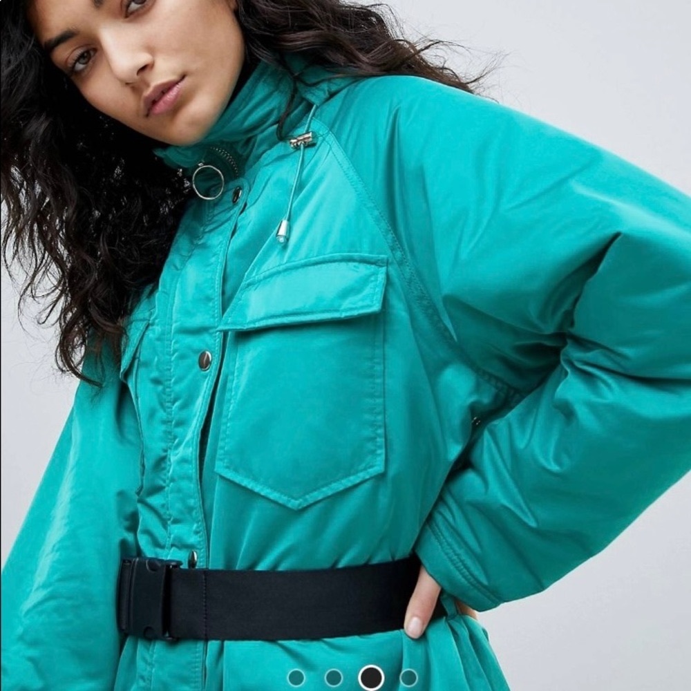 ASOS Belted Parka Jacket Size 14